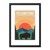 Yellowstone Wall Art, National Park Poster, Bison Art Print, Landscape Wall Decor, Travel Art Print, Nature Artwork - Tawshia